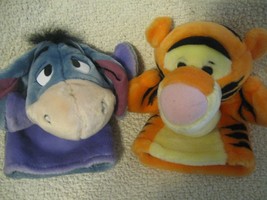 Disney  Authentic 2 Hand Puppets Tigger Eeyore from Winnie the Pooh Plus... - $14.01