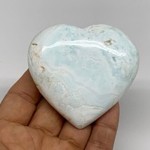 138.7g, 2.5&quot;x2.7&quot;x0.9&quot; Caribbean Calcite Heart Gemstones @Afghanistan,B3... - $34.64