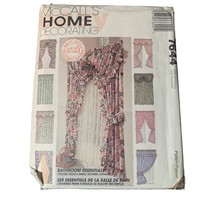 McCall's Home Decorating Pattern 7644 Window & Shower Curtains uncut - $12.86