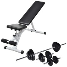 vidaXL Workout Bench with Barbell and Dumbbell Set 67.2 lb (90484+90377) - $6,025.47 MXN