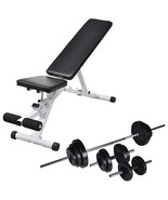 vidaXL Workout Bench with Barbell and Dumbbell Set 67.2 lb (90484+90377) - $6,025.47 MXN