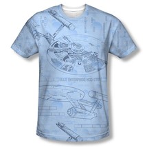 Star Trek The Original Series Enterprise Cut-Away Blue Print T-Shirt 3X NEW - £22.92 GBP