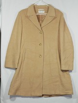 Larry Levine Womens Beige Camelhair Slash Pockets Long Sleeve Overcoat S... - $49.99