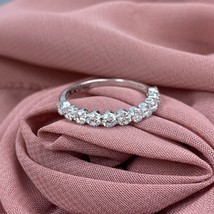 1 Carat Round Lab Grown Diamond Wedding Band Half Eternity Stacking Ring 14K - £780.08 GBP+