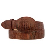 Cowboy Belt Cognac Leather Teju Lizard Print Rodeo Dress Buckle Cinto - €25,75 EUR