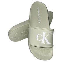 NWT CALVIN KLEIN MSRP $69.99 CASHA MEN&#39;S LIGHT GREEN SLIP ON SLIDES SAND... - £20.05 GBP