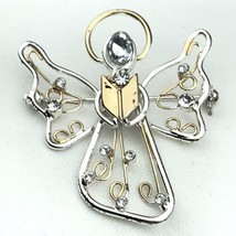 Angel Pin Jeweled Multi Tone Brooch - £9.38 GBP