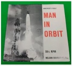 Americas First Man In Orbit Doubleday 33RECORD Picture Sleeve Mercury Nasa Glenn - £14.75 GBP