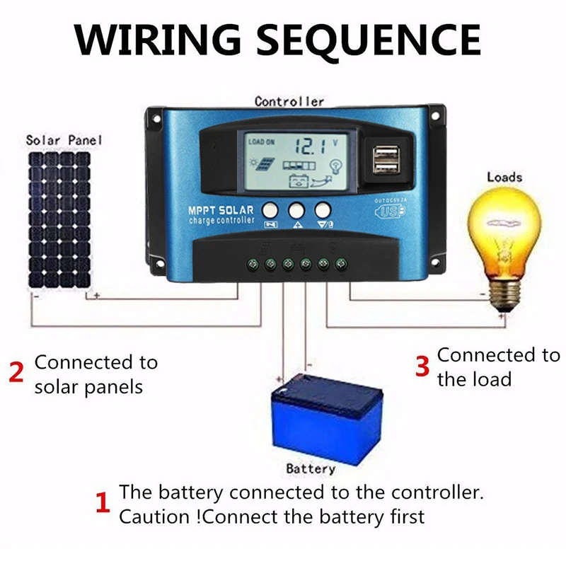 Pt solar charge controller a usb solar controller smart lcd screen a usb output 12v 24v thumb200