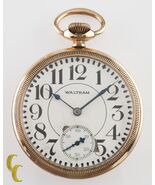 Oro Llenado Amarillo Antiguo Waltham Cara Abierta Reloj de Bolsillo 16S 15J - €375,95 EUR
