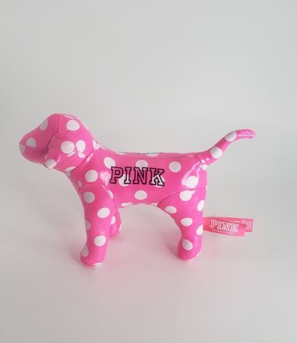Rare 2019 Victoria's Secret PINK Mini Dog Plush PUPPY DAY Shiny Polka Dot Print  - $12.95