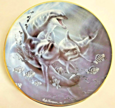 Dolphin Collector Plate Titled Frolicking Dolphins Artist Linda Thompson - $21.51