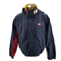 Vintage Tommy Hilfiger Sailing Gear Jacket Size Large Hooded ColorBlock 90s - £48.76 GBP