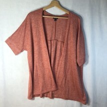 Torrid Size 2 Burnt Orange Heather Short Sleeve Open Front Cardigan Sweater - £23.29 GBP