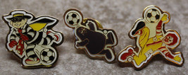 McDonalds 3x Soccer Ronald Grimace Hamburglar Collectible Pinback Pin Button - £17.59 GBP