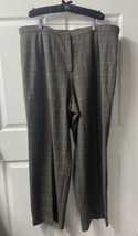 Dressbarn Dress Pants Womens 22W Brown Plaid Straight Leg Trousers Stretchy - $12.86