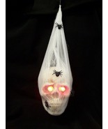 Creepy Skull in Cocoon w/ Spiders &amp; Light up Eyes Halloween Prop Decor M... - $28.01 CAD