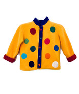 Nancy Klion Designs Girls S Yellow With Multi Color Dots Soft Fleece Coa... - £27.32 GBP