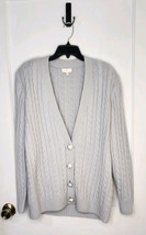 Size Medium Ronny Kobo Parmida Wool Cashmere Knit Cardigan Arctic Blue B... - £73.94 GBP