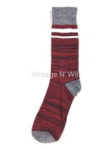 Lucky Brand Mens Red/ White/ Black Vintage Stripe Retro Varsity Crew Socks - $8.90