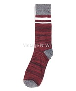 Lucky Brand Mens Red/ White/ Black Vintage Stripe Retro Varsity Crew Socks - $8.90