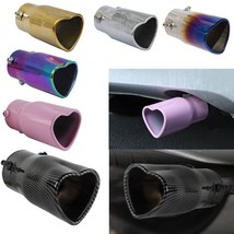 Heart Shaped Car Stainless Steel Rear Exhaust Pipe Tail Muffler Tip - £21.48 GBP+