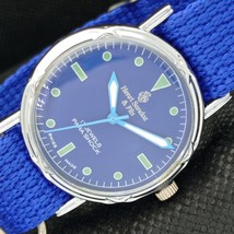 Mechanical Henri Sandoz &amp; Fils Vintage Swiss Mens Blue Watch 594b-a311907-6 - £19.80 GBP