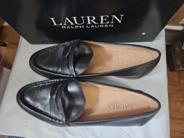 Women&#39;s LAUREN Ralph Lauren Wynnie Burnished Leather Penny Loafer Black ... - $143.50