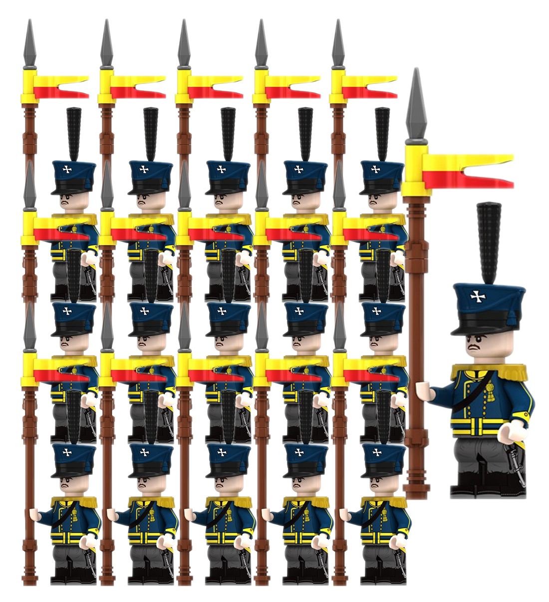 Prussian Forces Silesina Uhlan Regiment Napoleonic Wars Custom 16 Minifigure Lot