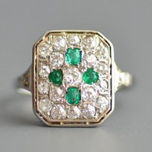 2.90CT Künstlicher Diamant Viereckige Anhäufung Verlobungsring Ehering S... - $133.95