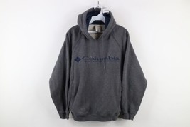 Vintage 90s Columbia Mens Size Medium Faded Spell Out Hoodie Sweatshirt Gray - $54.40