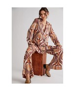 New Free People One Way Out Retro Printed Flare Pants Size 4 Boho Chic - $80.01 CAD