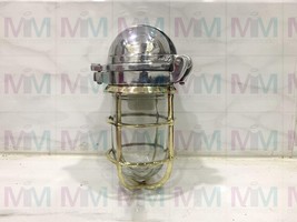 Nautical Vintage Japanese style Aluminum &amp; Brass Bulkhead Wall Light - £124.68 GBP
