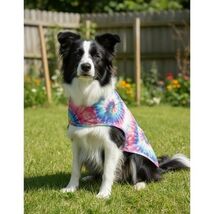 Canada Pooch Athletics Tie Dye Dog Poncho Pink Blue Yellow Size 16 Medium - $7.91