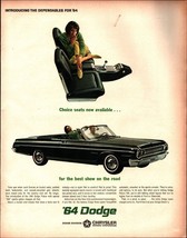 Dodge Polara Car 500 Green Brunette Woman Chrysler 1964 Vintage Print Ad c4 - $26.92