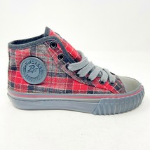 PF Flyers Center Hi Reis Red Grey Plaid Kids Casual Shoes PK11OH4C - £31.81 GBP