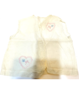 Vintage Handmade Infant Sleeveless Top Pink Embroidered Hearts 6 months  - £17.65 GBP