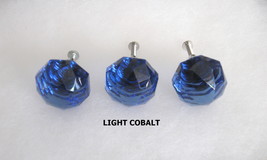 Light Cobalt Crystal Drawer Knobs, Cabinet Knobs, Furniture Pulls, Vanity Knobs - £5.86 GBP