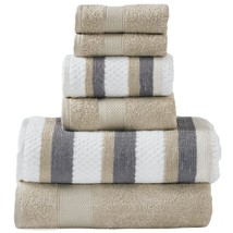 Pax 6-Piece Reversible Yarn Dyed Jacquard Towel Set - Bath Towels, Hand Towels,  - £48.03 GBP