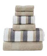 Pax 6-Piece Reversible Yarn Dyed Jacquard Towel Set - Bath Towels, Hand ... - £47.63 GBP