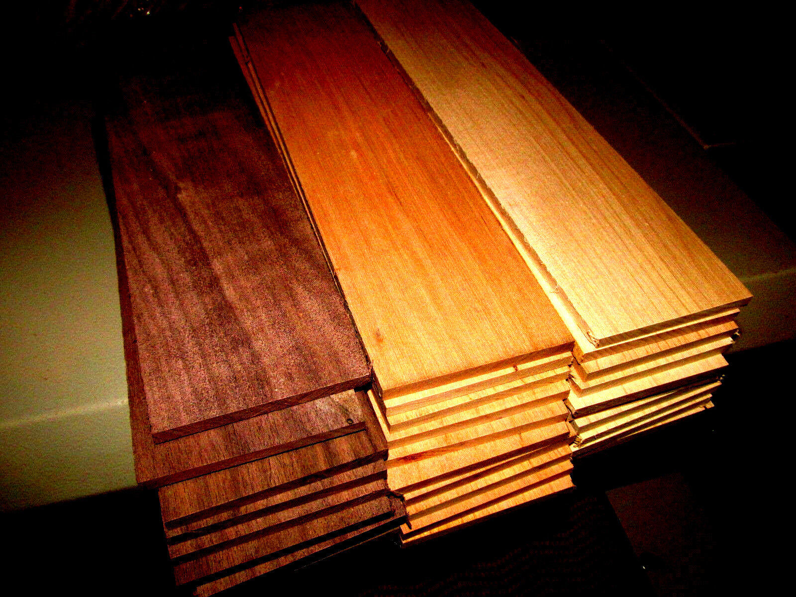 MULTIPAK (3)  KILN DRIED SANDED THIN WALNUT, CHERRY, MAPLE 12&quot; X 3&quot; X 1/2&quot; - $23.71