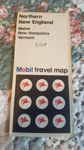 1967 Mobil Travel Map for Northern New England Maine, New Hampshire and ... - $3.95