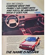 NISSAN 1987 STANZA-Family Car-Longer-Wider-1986 Vintage Print Ad - €11,97 EUR