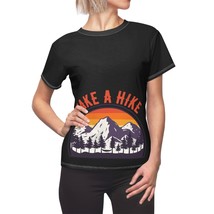 Women&#39;s AOP Cut &amp; Sew Tee: &quot;Take a Hike&quot; Retro Sunset Graphic - £26.04 GBP+