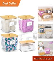 Acrylic Laundry Pods Containers with Easy Access Wooden Lids - 4-Pack - $57.37
