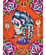 Mildred Dave Sanchez Art Canvas Giclee Print 5 Sizes Day of The Dead Can... - $75.00+