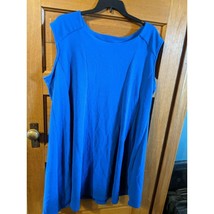 Avenue Long Knit Dress Blue Size 26/28 Sleeveless Keyhole Womens - £15.94 GBP