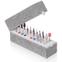 Nail Drill Bit Holder Dustproof Drill Bit Organizer Caes 30 Holes Efile Nail Tec - £16.35 GBP