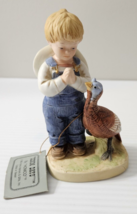 Vtg Homco 1985 Denim Days Collection Praying Boy Turkey Porcelain Figurine - $14.50
