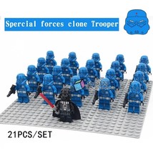 21pcs Spercial forces clone trooper &amp; Darth Vader Star Wars Mini Figures Blocks - £26.37 GBP